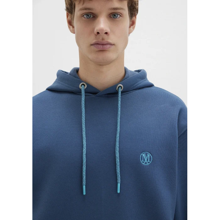 Mavi 065809-90609 Mavi Logo Nakışlı Kapüşonlu Mavi Sweatshirt.