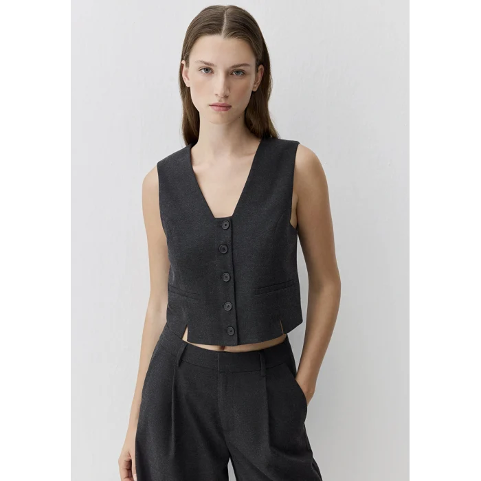 Mavi 1110796-87829 Yün Karışımlı Antrasit Yelek