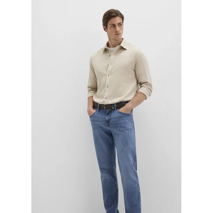 Mavi 0211641-70039 Keten Karışımlı Bej Gömlek