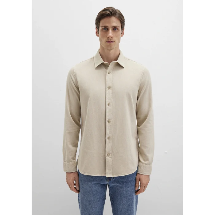 Mavi 0211641-70039 Keten Karışımlı Bej Gömlek