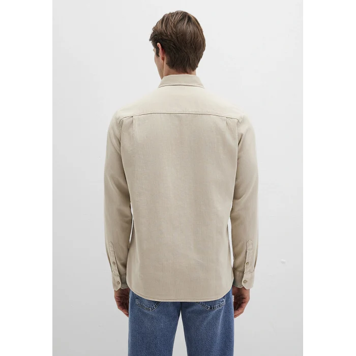 Mavi 0211641-70039 Keten Karışımlı Bej Gömlek