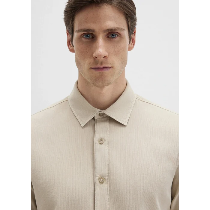 Mavi 0211641-70039 Keten Karışımlı Bej Gömlek