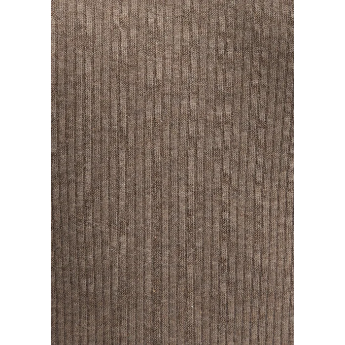 Mavi 1613655-91335 Kaşmir Karışımlı Kahverengi Uzun Kollu Basic Tişört