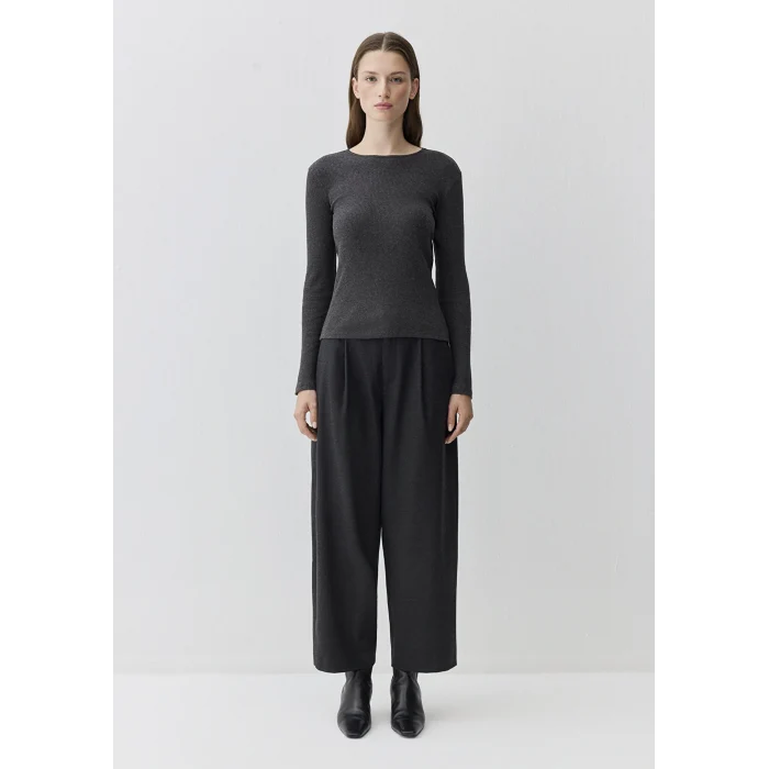 Mavi 1613655-80927 Kaşmir Karışımlı Siyah Uzun Kollu Basic Tişört