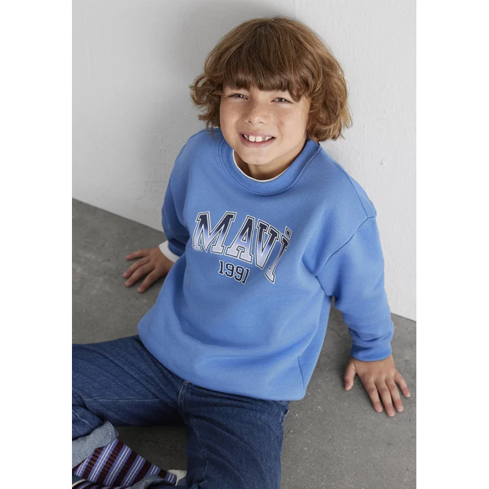 Mavi 6S10163-70724 Mavi Logo Bisiklet Yaka Mavi Sweatshirt