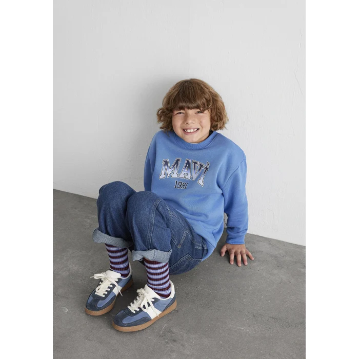 Mavi 6S10163-70724 Mavi Logo Bisiklet Yaka Mavi Sweatshirt