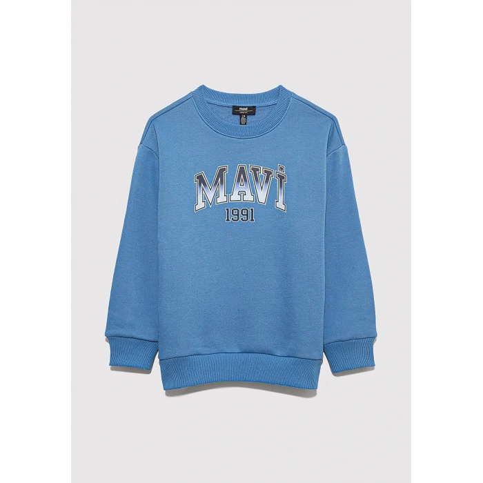 Mavi 6S10163-70724 Mavi Logo Bisiklet Yaka Mavi Sweatshirt