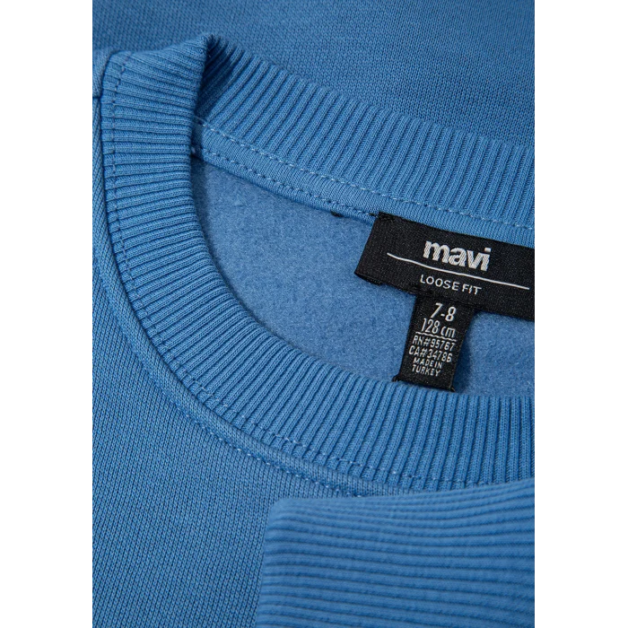 Mavi 6S10163-70724 Mavi Logo Bisiklet Yaka Mavi Sweatshirt