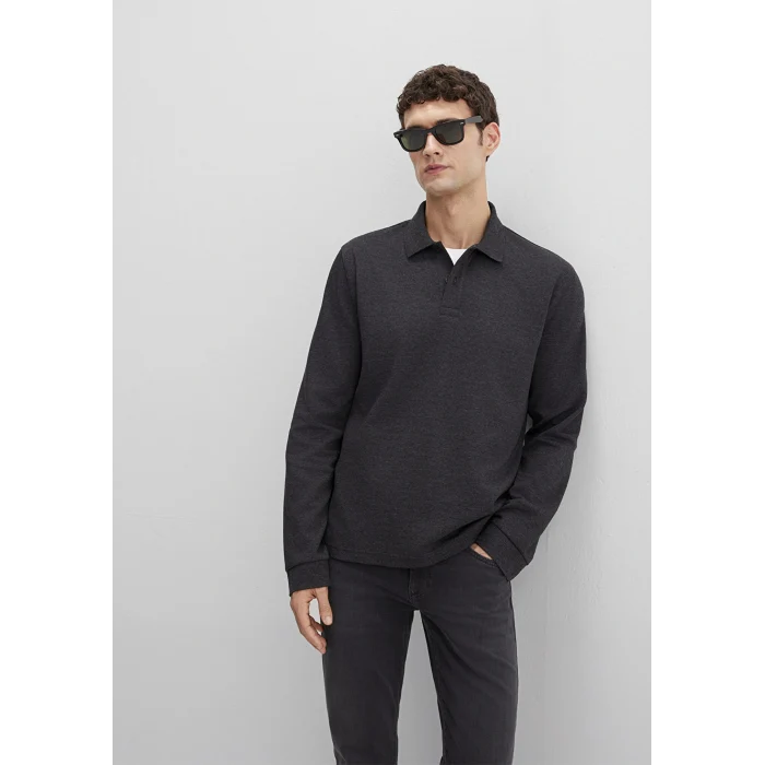 Mavi 0613041-80024 Antrasit Uzun Kollu İnterlok Tişört