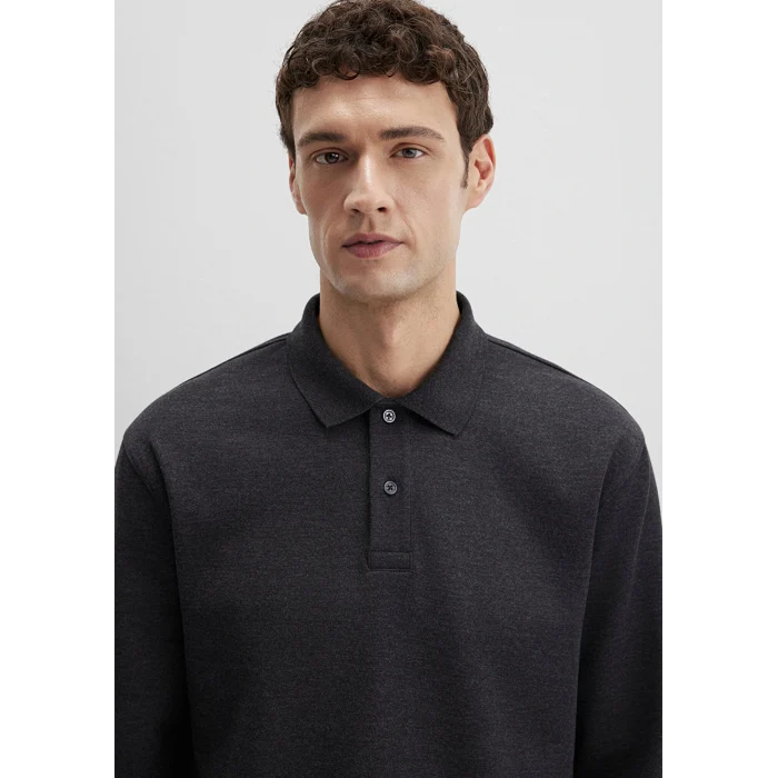 Mavi 0613041-80024 Antrasit Uzun Kollu İnterlok Tişört