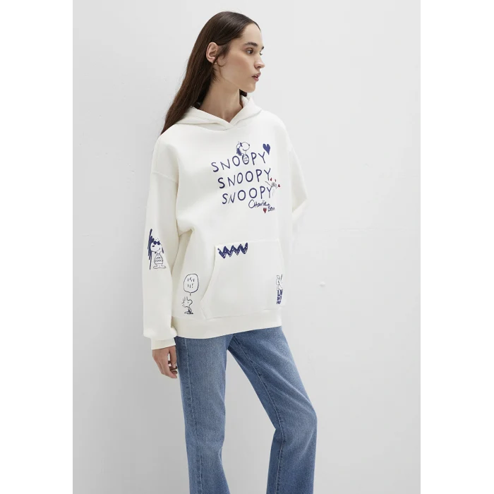 Mavi 1S10470-80194 Snoopy Baskılı Ekru Sweatshirt