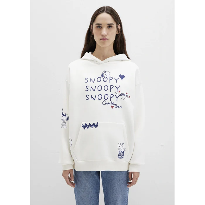 Mavi 1S10470-80194 Snoopy Baskılı Ekru Sweatshirt