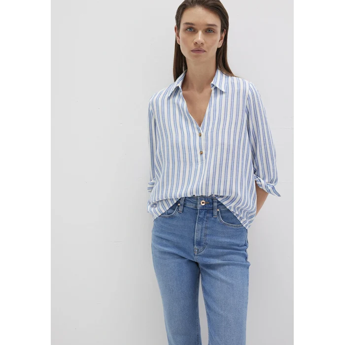 Mavi 122400-83979 Mavi Çizgili Bluz