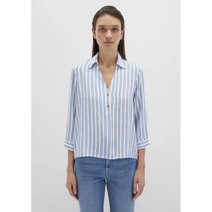 Mavi 122400-83979 Mavi Çizgili Bluz