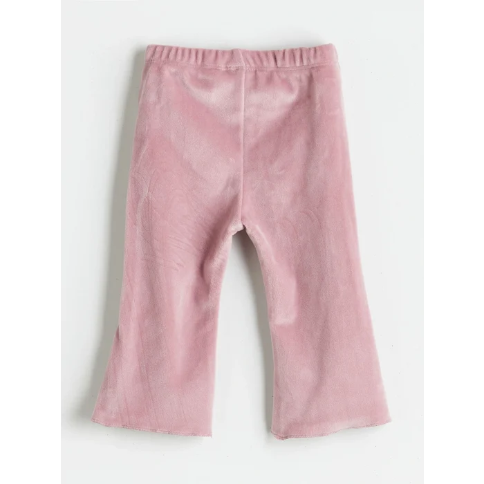 LCW baby Ekru Bisiklet Yaka Kız Bebek Sweatshirt ve Tayt 2li