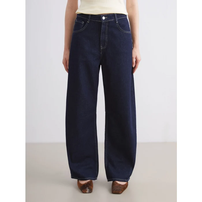 XSIDE İndigo Baggy Fit Kadın Jean Pantolon