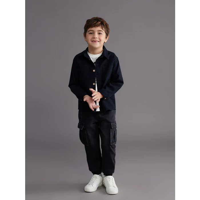 LCW Kids Siyah Beli Lastikli Erkek Çocuk Jogger Jean Pantolon