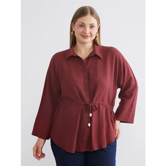 LCWAIKIKI Classic Kırmızı Dokulu Kadın Gömlek