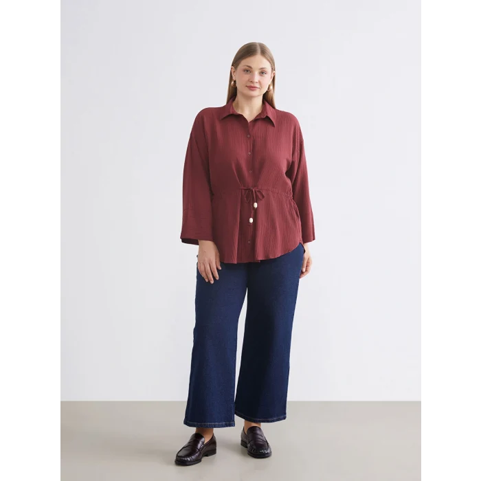 LCWAIKIKI Classic Kırmızı Dokulu Kadın Gömlek