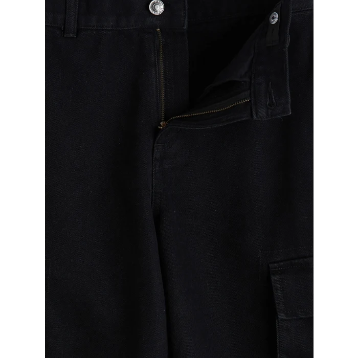 LCW Kids Siyah Loose Fit Erkek Çocuk Kargo Jean Pantolon