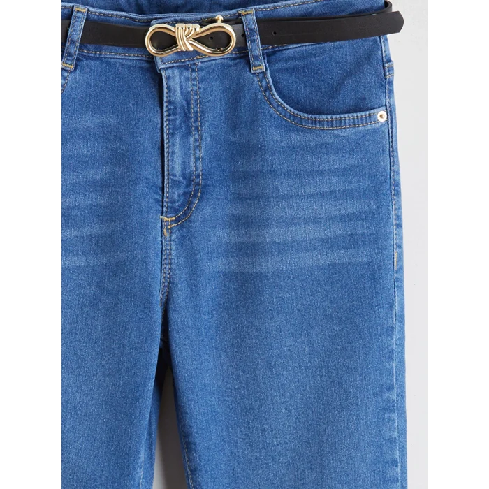 LCW Kids İndigo İspanyol Paça Kız Çocuk Jean Pantolon