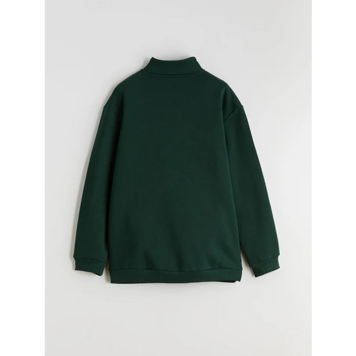 LCW Kids Yeşil Dik Yaka Erkek Çocuk Sweatshirt