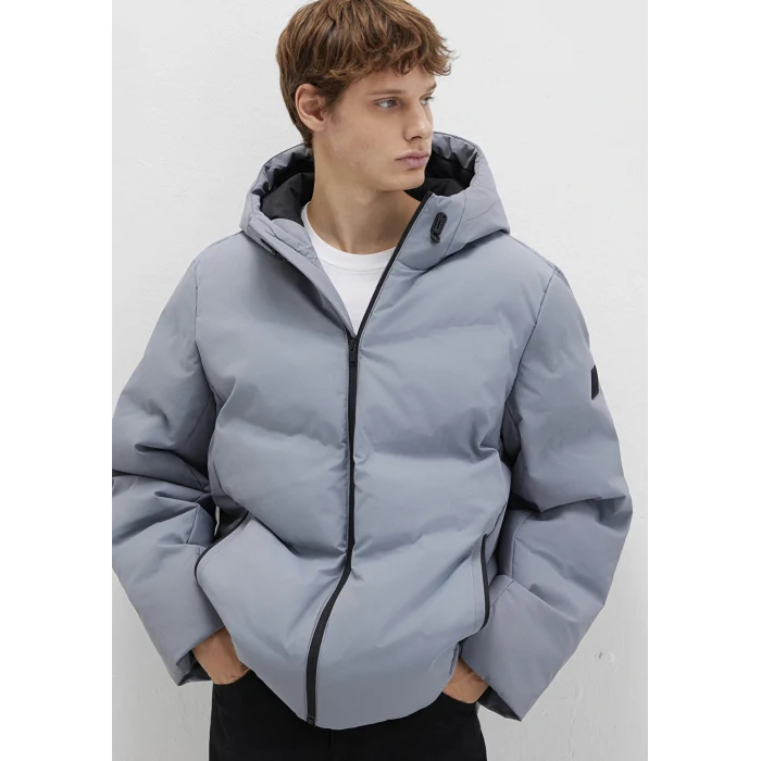 Mavi 0110651-85550 Su İtici Kapüşonlu Gri Şişme Mont