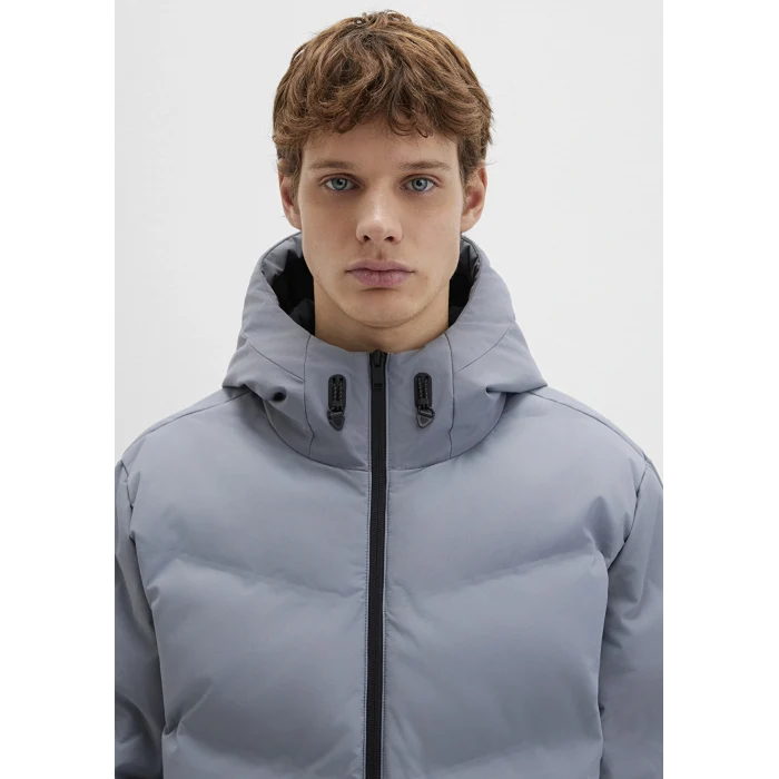 Mavi 0110651-85550 Su İtici Kapüşonlu Gri Şişme Mont