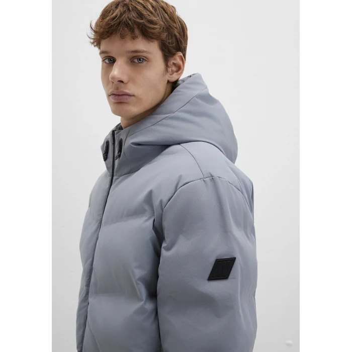 Mavi 0110651-85550 Su İtici Kapüşonlu Gri Şişme Mont