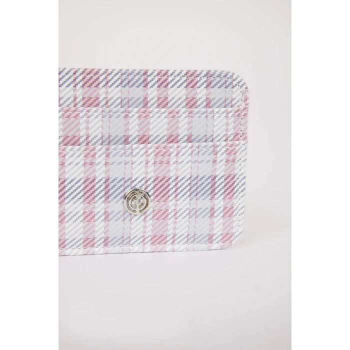 Defacto E5476AXKR1 Çok Renkli Kadın Kareli Suni Deri Kartlık