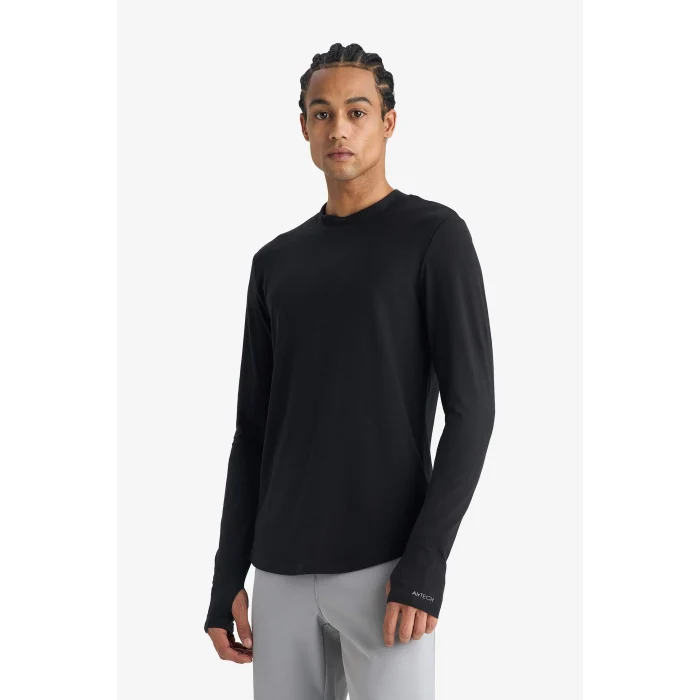 Defacto F2422AXBK81 Siyah Slim Fit Dar Kesim Dik Yaka Sporcu Uzun Kollu Body