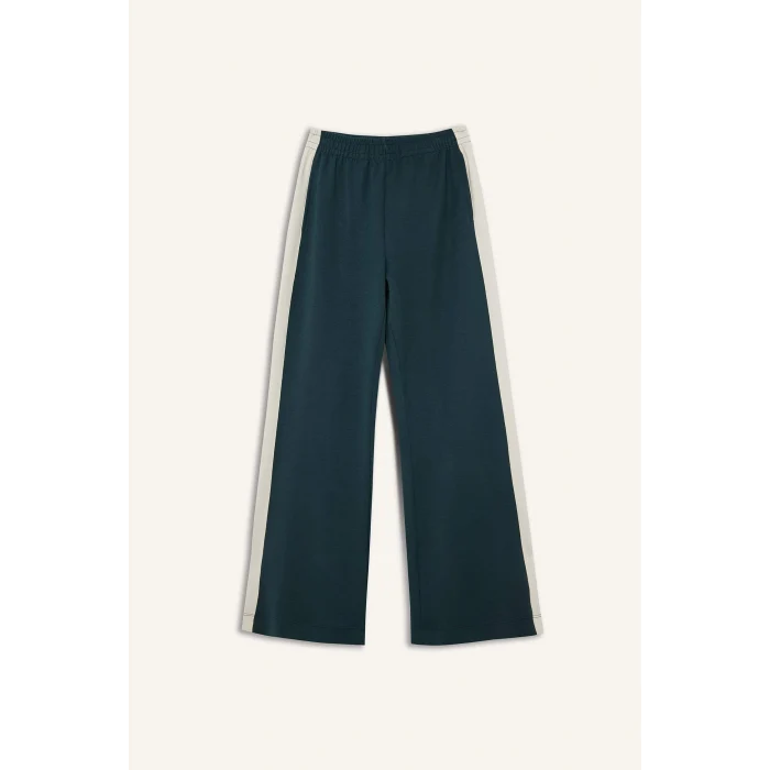 Defacto E8956AXGN1051 Yeşil Wide Leg Geniş Paça Standart Boy Soft Touch Modal Sporcu Pantolon