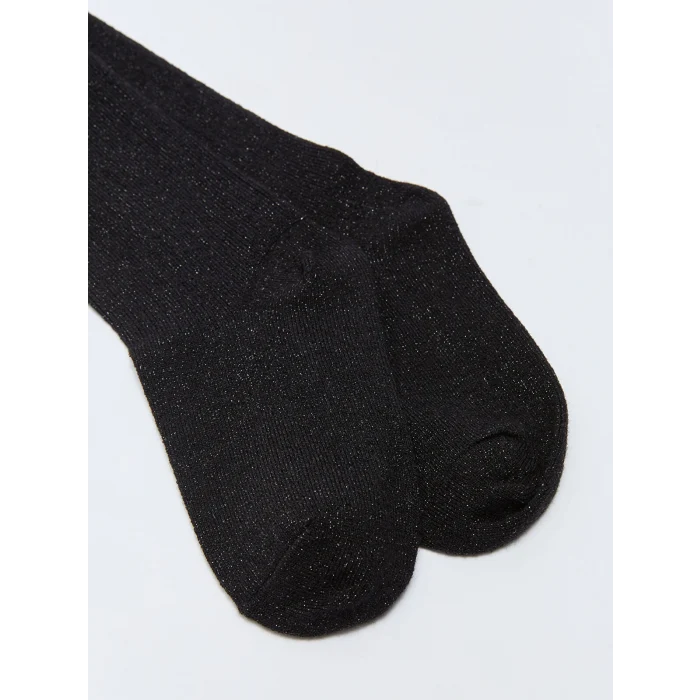 LCW Kids Siyah Sim Detaylı Işıltılı Kız Çocuk Külotlu Çorap