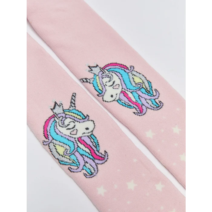 LCW Kids Pembe Desenli Kız Çocuk Havlu Külotlu Çorap