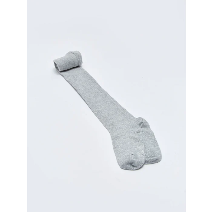 LCW Kids Gri Sim Detaylı Işıltılı Kız Çocuk Külotlu Çorap