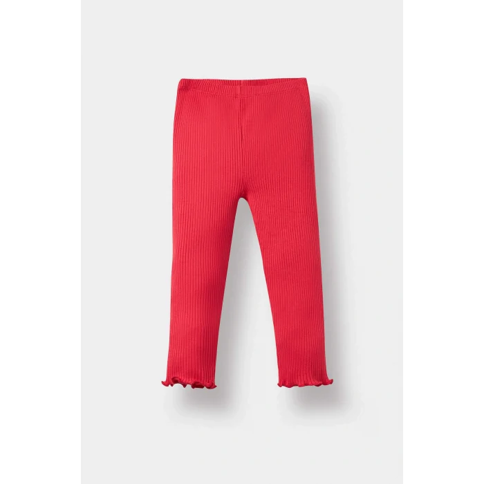 Defacto F3522A5RD70 Kırmızı Kız Bebek 2li Takım Kalpli Fitilli Kaşkorse Kısa Kollu Tişört Tayt