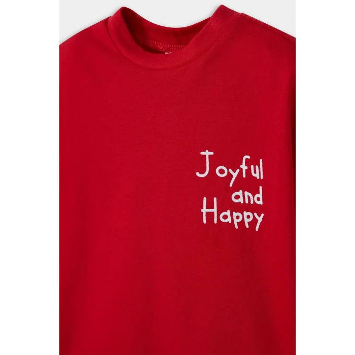 Defacto F3477A5RD79 Kırmızı Erkek Bebek 2li Takım Baskılı Kısa Kollu Tişört Eşofman Altı