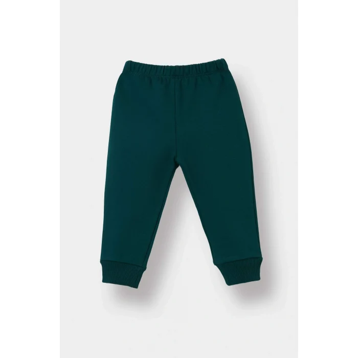 Defacto F3476A5GN671 Yeşil Erkek Bebek 2li Takım Baskılı Okul Kısa Kollu Tişört Eşofman Altı