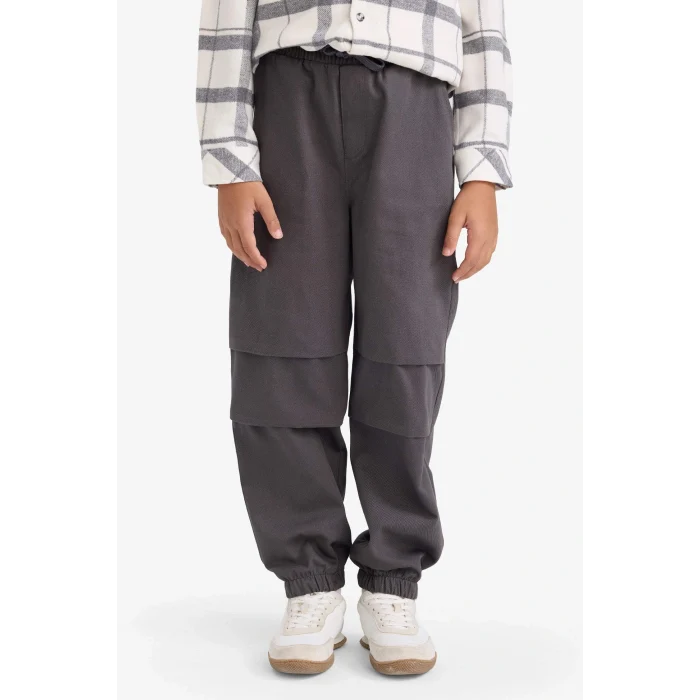 Defacto G4674A8ER233 Ekru Erkek Çocuk 2li Takım Kapüşonlu Kareli Gömlek Pantolon