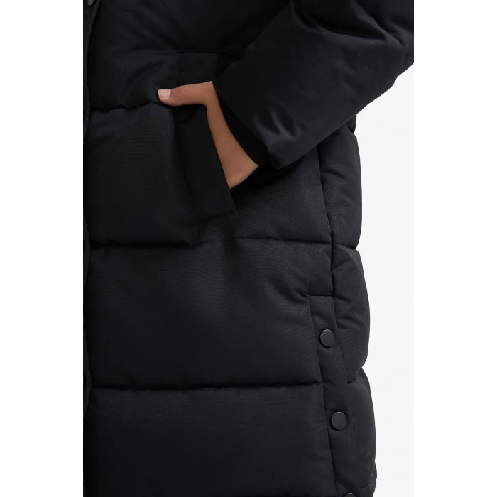 Defacto C8755A8BK27 Siyah Kız Çocuk Kapüşonlu Fermuarlı Parka