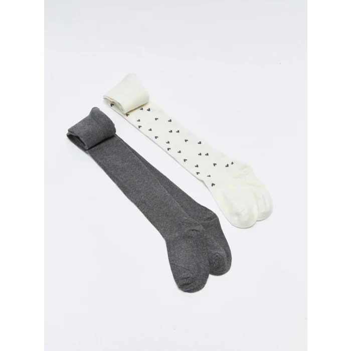 LCW Kids Ekru Kız Çocuk Külotlu Çorap 2li