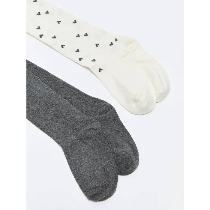 LCW Kids Ekru Kız Çocuk Külotlu Çorap 2li