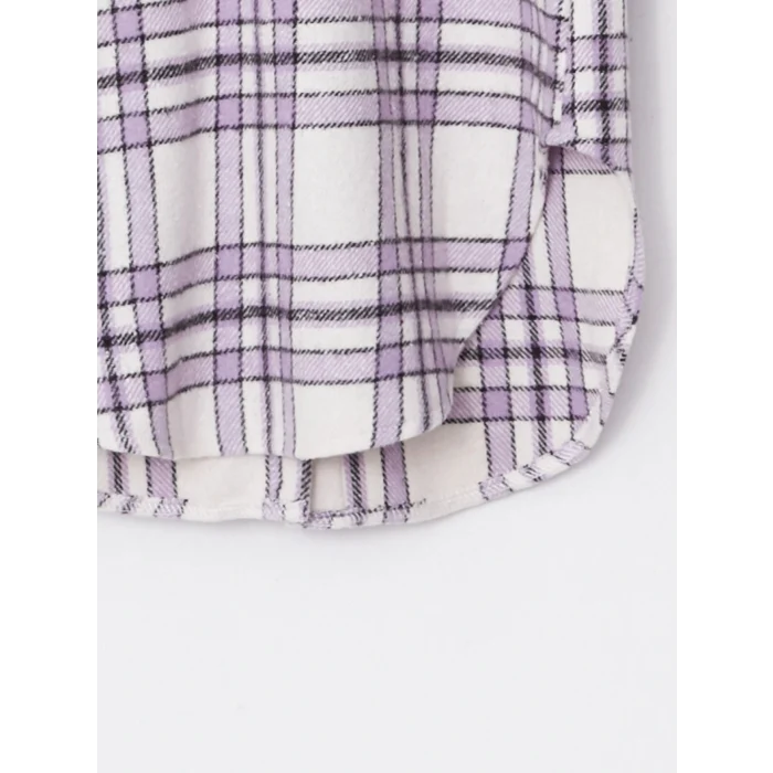 LCW Kids Pembe Ekose Uzun Kollu Kız Çocuk Tunik