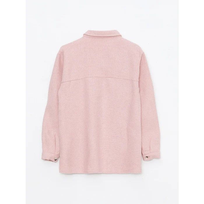 LCW Kids Pembe Basic Uzun Kollu Kız Çocuk Gömlek Ceket