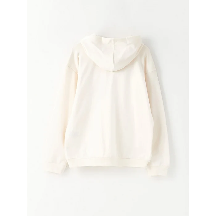 LCW Kids Pembe Kapüşonlu Baskılı Uzun Kollu Kız Çocuk Sweatshirt