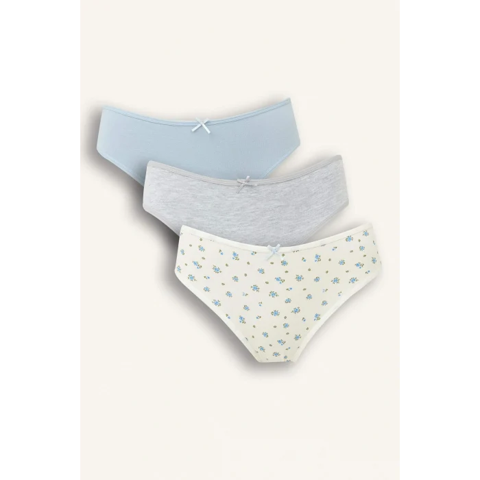 Defacto F3063AXBE302 Mavi 3lü Brief Külot