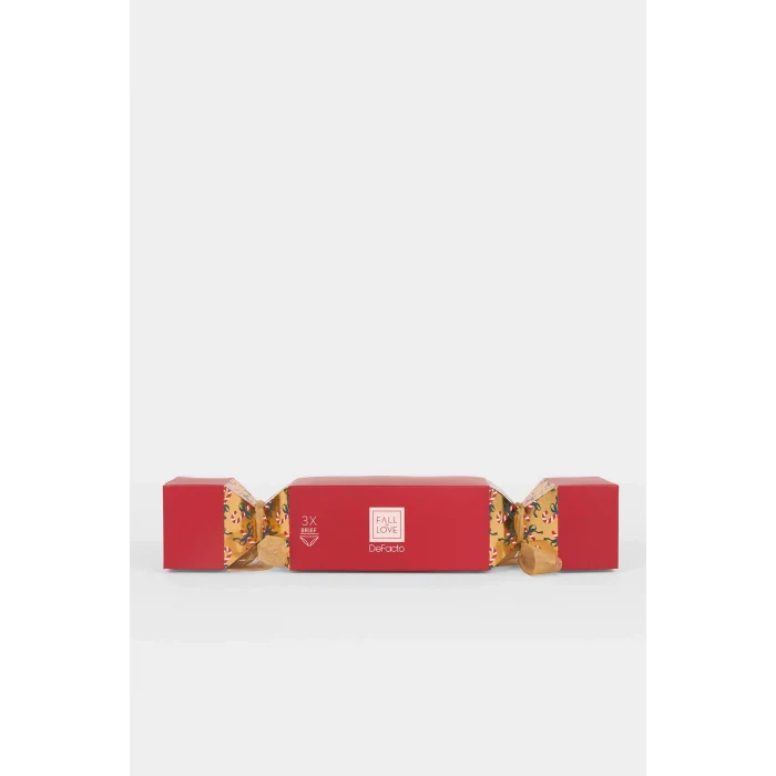 Defacto G1113AXRD79 Kırmızı Yılbaşı Temalı Ribana 3lü Külot