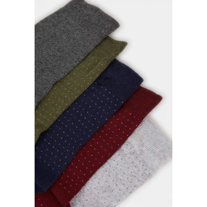 Defacto F5301AXKR1 Çok Renkli Erkek 5li Pamuklu Uzun Çorap