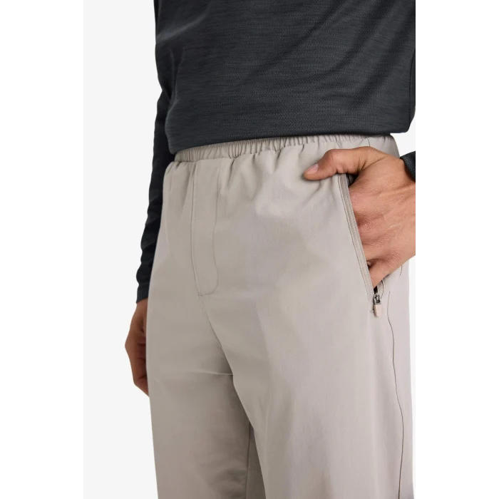 Defacto F1288AXGR317 Gri Slim Fit Dar Kesim Fermuar Cepli Dokuma Sporcu Jogger Eşofman Altı