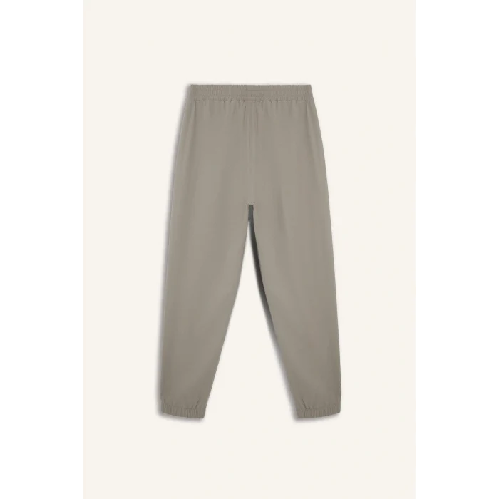 Defacto F1288AXGR317 Gri Slim Fit Dar Kesim Fermuar Cepli Dokuma Sporcu Jogger Eşofman Altı